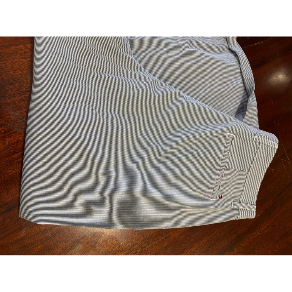 Tommy Hilfiger Womens Seersucker Wide Leg Crop Pants 10 Preppy Nautical Coastal - Picture 8 of 8